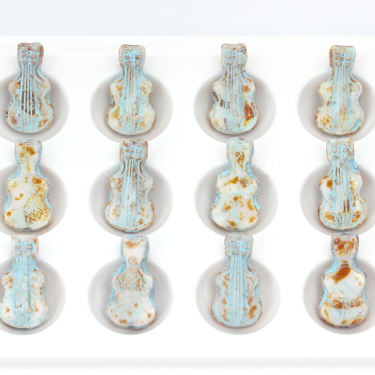 Musical Instrument Glass - 4/8 pz Perline di Vetro Vintage