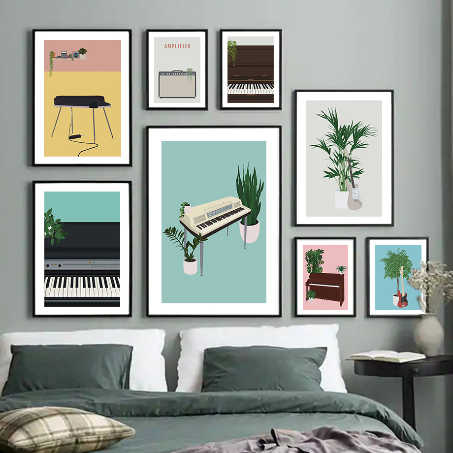 Picture Of Musical Instrument - Stampa Murale Illustrazione Strumenti Musicali, Quadro