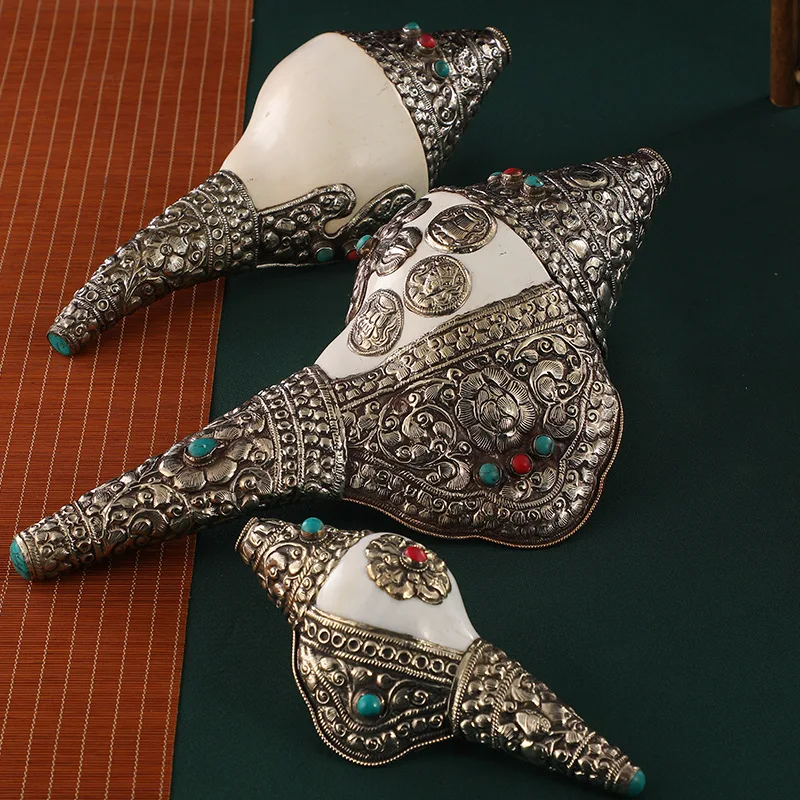 Musical Instrument Glass - Tromba Artigianale in Argento Tibetano del