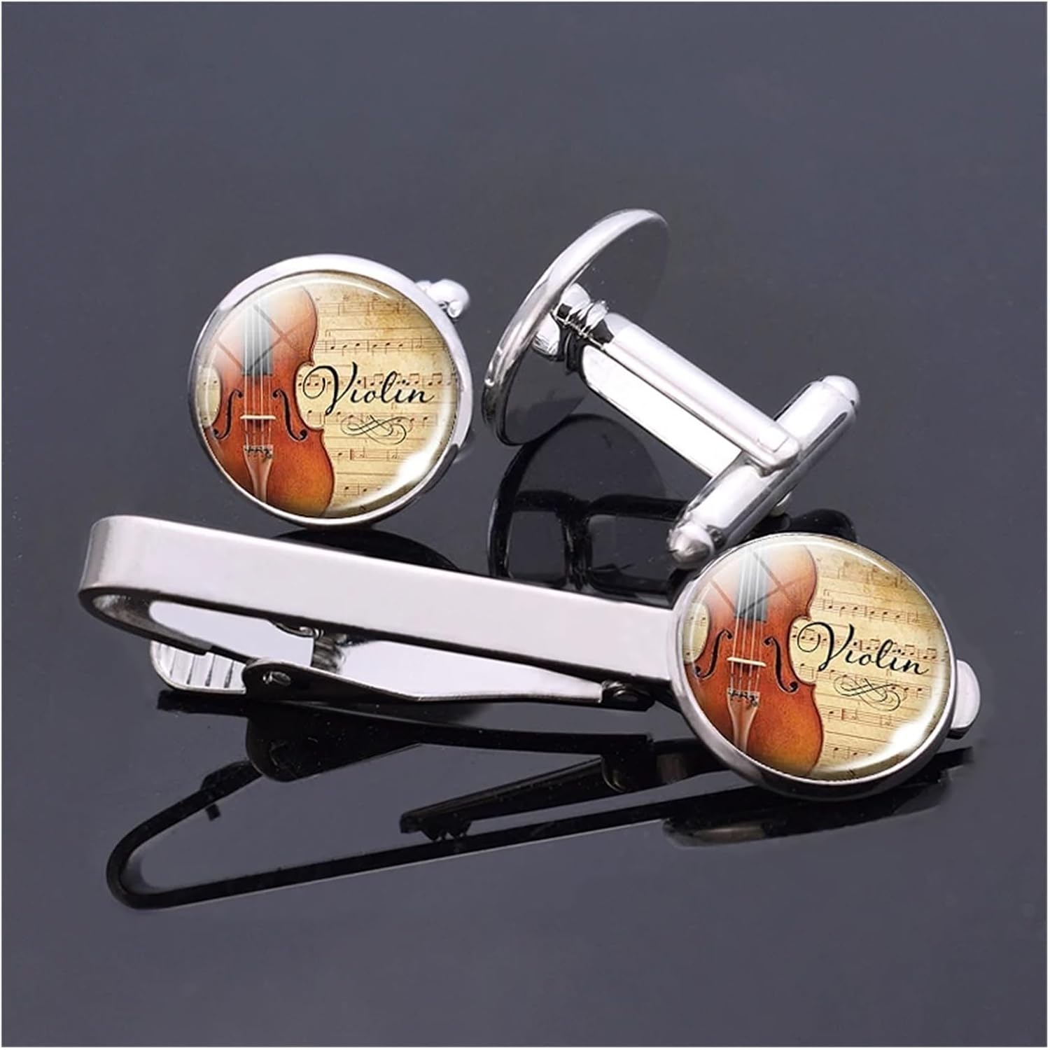 4 Set, Gioielli da Uomo a Tema - Musical Instrument Glass recensione e prezzo