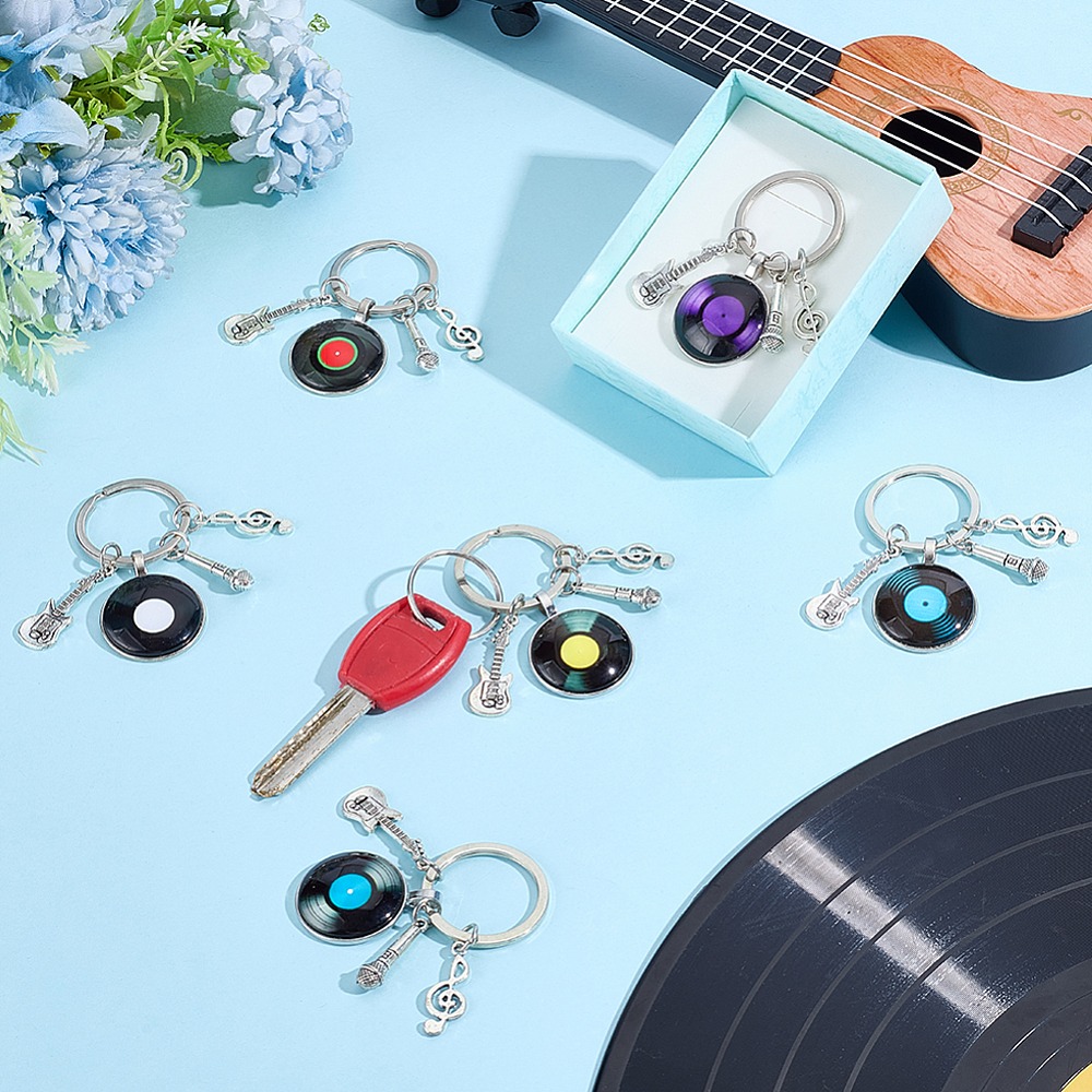 6 Pezzi 6 Colori Portachiavi c - Musical Instrument Glass recensione e prezzo
