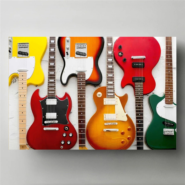 Vintage Rock Music Guitar dipi - Picture Of Musical Instrument recensione e prezzo